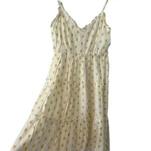 Sim & Sam Women's Ivory & Yellow Polka-dot Sundress NEW